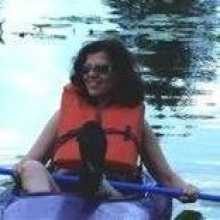 I am in a kayak, on a lake.