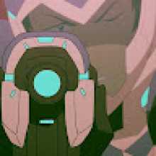 Lance from Voltron: Legendar Defender pointing his gun at the viewer.