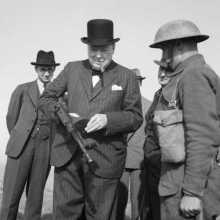 Churchill with a Machine Gun