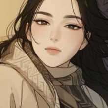  “Cartoon-style image of a smiling 22-year-old girl with black hair”