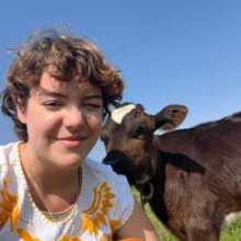 Me with a baby cow