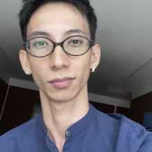 pictures of an Asian guy in a pair of glasses and blue button up shirt.