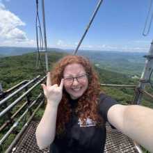 Image is of me a top of the Olson Fire Tower in Thomas, WV.