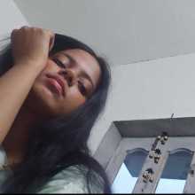 A woman looking down 