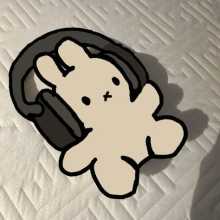A bunny with headphones