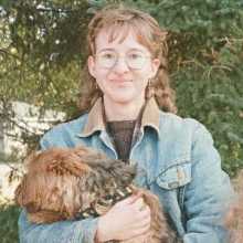 Holding my dog outside!