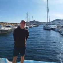 Standing in front of marina